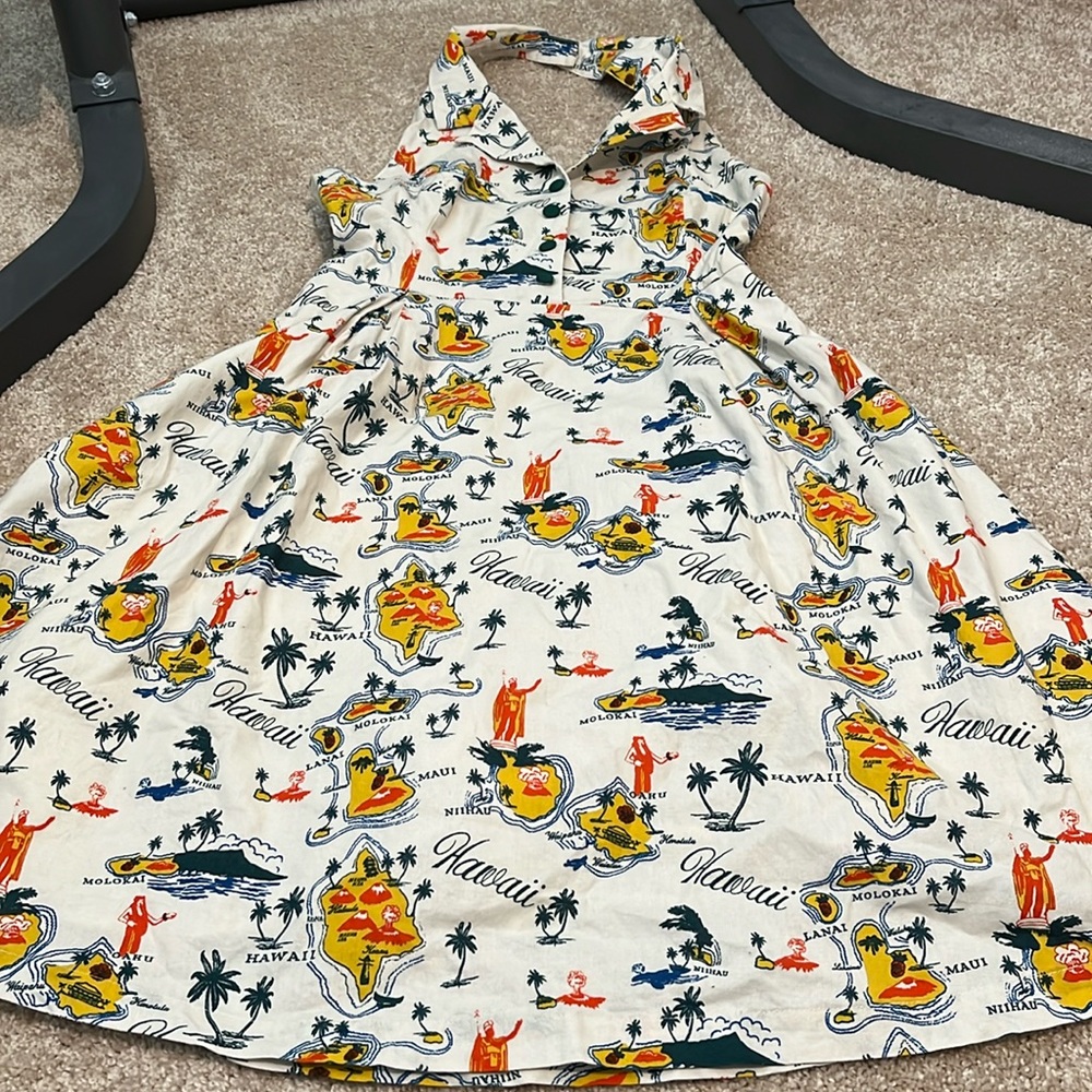 ModCloth Hawaii print halter size m dress
